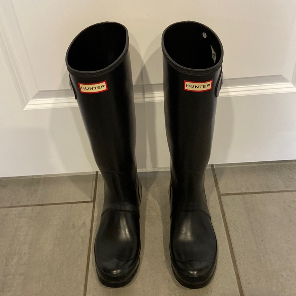 Original Tall Rain Hunter Boots Matte Black
